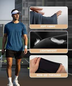 T-shirt Homme Manches Courtes Personnalisable en Coton Doux à Séchage Rapide et Respirant pour la Course, l'Entraînement et les Activités Sportives – Vente en Gros - Product Image 2