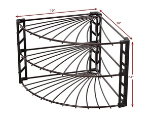 3-Tier Kitchen Cabinet Corner Plate <b>Rack</b> | Dark Bronze Metal Wire <b>Dish</b> & Bowl Storage Organizer Stand - Product Image 2