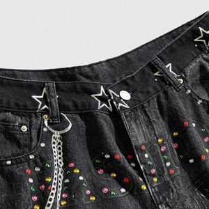 Conjuntos de pantalones cortos de pesca deportivos de terciopelo para hombre, de moda, protección UV, secado rápido, ecológicos, 2026, con bordado y pedrería - Product Image 4