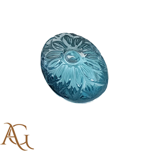 Topacio Azul Suizo Natural Tallado en Intaglio, Gema Suelta, Precio Mayorista de Fabricante para Fabricación de Joyas, Calibrado - Product Image 2