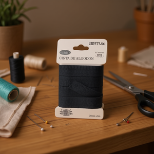 Nastro in cotone Iln 20mm x 3m Nero per cucito e artigianato - Product Image 3