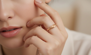Rose Gold Rhodium Plated Twisted Geometric Fine Ring <b>Silver</b> Minimalist <b>Wedding</b> <b>Band</b> for Women Party Gift - Product Image 4