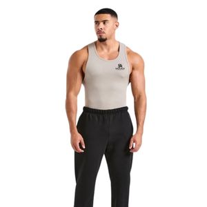 Mens Gray <b>Sleeveless</b> Tank <b>Top</b> Gym Workout Shirt Athletic Fitness Training Sportswear Bodybuilding Running Casual Activewear - Product Image 3