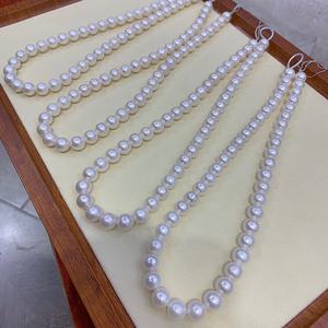 9-10mm Freshwater Pearl <b>Necklace</b> with S925 <b>Silver</b> Near Mother's <b>Chain</b> Lock Finished Bone <b>Chain</b> Mother's Day Gift - Product Image 4