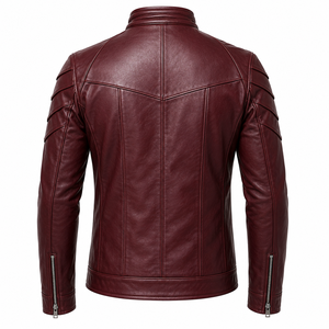 Veste de moto élégante en cuir véritable de qualité supérieure pour homme, vêtement d'extérieur tendance, coupe ajustée moderne, confort de luxe, utilisation quotidienne, coupe-vent - Product Image 6