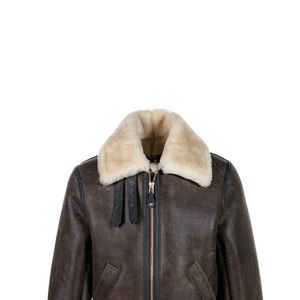 Custom <b>Men</b> Winter Leather <b>Jacket</b> Faux Fur Collar Zip Up Bomber <b>Warm</b> Vintage Style <b>Jacket</b> For Unisex Comfort Wear - Product Image 3