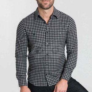 Chemise en flanelle pour homme à manches longues, à carreaux, avec logo personnalisé imprimé, fermeture à boutons, pour commandes en gros - Product Image 4