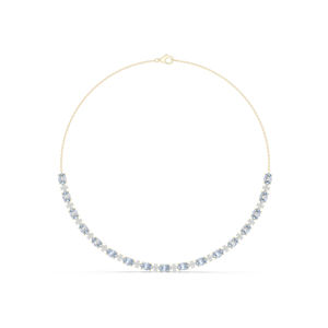 สร้อยคอเพชรทรงรี/ทรงกลม 14K ทองคำเหลือง เพชรเพาะเลี้ยงสำหรับเจ้าสาว |   เพชรที่เพิ่งเพาะเลี้ยง - Product Image 1