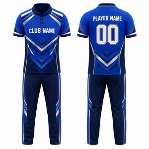 Uniforme de Cricket Personalizado Unisex Morado y Negro, Conjunto Deportivo Transpirable 100% Poliéster, Talla Adulto, Sublimación por Transferencia sin Costuras - Product Image 1