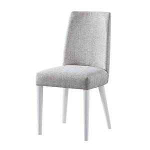 Sedia da ufficio Taylor con gambe bianche e tessuto grigio - Product Image 2