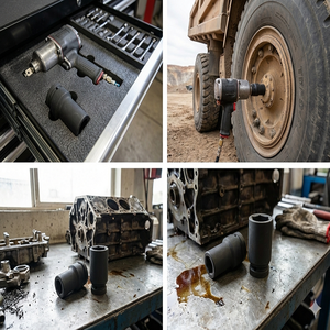 Douille à chocs profonde robuste de 3/4 pouce en acier Cr-Mo phosphate noir à 6 points hexagonaux longue pour réparation automobile/camion OEM DIY - Product Image 4