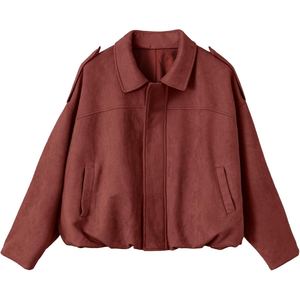 <b>Ladies</b> Genuine <b>Suede</b> Leather <b>Jacket</b> Custom Women Fashion Coat Soft <b>Suede</b> Outerwear OEM ODM Manufacturer Wholesale - Product Image 2