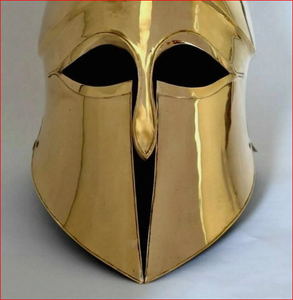 Casque de guerrier grec, casque corinthien médiéval, casque de chevalier plaqué laiton - Product Image 1