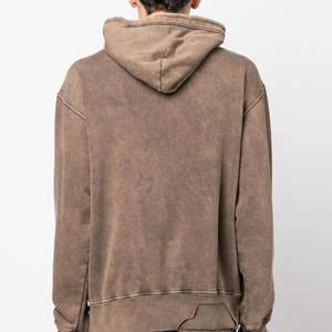 Sweat-shirts surdimensionnés personnalisés OEM, 100% coton respirant, style streetwear épais, effet délavé, pour hommes. - Product Image 2