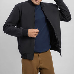 Chaqueta de burbujas ligera para hombre con 2 bolsillos laterales con cremallera, cuello alto de lona, logotipo frontal, servicio OEM al por mayor - Product Image 3