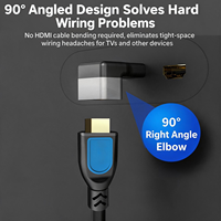 Adaptateur Mini Micro 2.1 mâle vers femelle 8K 60Hz, convertisseur à angle droit plaqué or pour caméra, téléviseur, moniteur, projecteur