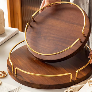 Plateau de service Art Déco en bois massif de qualité supérieure pour le Ramadan, décoration de luxe pour la maison, exportateurs en gros d'Inde - Product Image 1