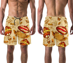 กางเกงขาสั้นกีฬาผู้ชายพิมพ์ลายตามสั่ง สไตล์ลำลอง วินเทจ สปอร์ต ผ้าเนื้อเดียว ระบายอากาศ แห้งเร็ว ทนทานสูง เอวยางยืด - Product Image 5