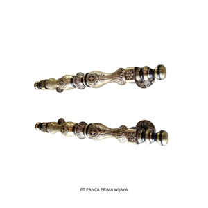 Manija de Puerta de Latón Antiguo de Alta Calidad, 54 cm |   Puntas translúcidas (1 par) con sistema Keyhole Touch, ambidiestras, para uso exterior, fáciles de usar - Product Image 6