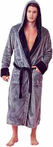 Peignoir en polaire pour homme, personnalisé, long, à capuche, brodé avec monogramme, peignoir doux et chaud pour homme, pour la maison, l'hôtel - Product Image 3