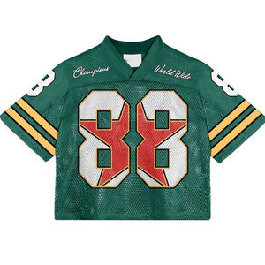 Trendy Streetwear <b>Retro</b> Crop American Football Shirt Custom Sublimated Printing Mesh Soccer Jersey for Summer Season 2025 - Product Image 2