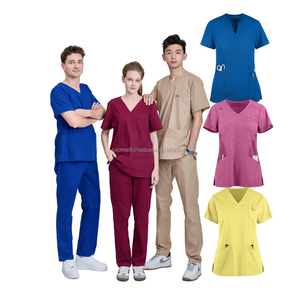 FACTORY garments in VN <b>nursing</b> <b>scrubs</b> wide leg comfortable medical uniforms sets stand collar short sleeves FMF uniform LOW MOQ - Product Image 5