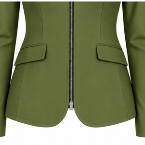 Chaqueta Ecuestre Verde Oliva para Mujer, Corte Entallado, Blazer Elegante para Montar a Caballo, Abrigo para Competencia Ecuestre, Venta al Por Mayor Personalizada - Product Image 5