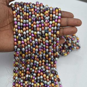 Perles de riz en perles d'eau douce naturelles multicolores de 5 mm 6 mm Bijoux personnalisés Qualité AAA Véritable collier de perles Meilleure collection du Nouvel An - Product Image 2