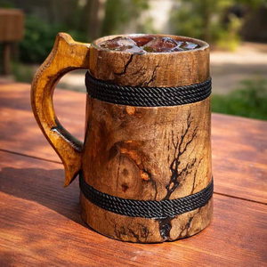 Taza de Madera con Diseño de Ángel Hecha a Mano, Ecológica y Duradera, Personalizable para Decoración del Hogar y Recuerdo - Product Image 1