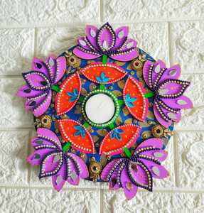 ชุดสะสม AARNA ที่ใส่เทียนรังโกลีงานแฮนด์เมดสไตล์อาร์ตเดโค ดอกไม้ประดิษฐ์ ของตกแต่งโลหะรักษ์โลก สำหรับเทศกาลอินเดีย - Product Image 6