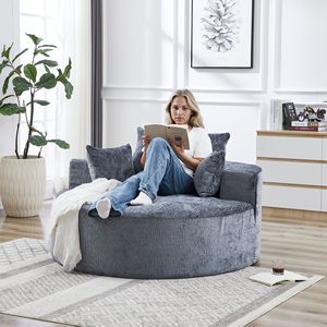 Poltrona Letto Moderna 55 L in Ciniglia e Spugna, Divano Singolo per Soggiorno e Camera da Letto, Nessun Montaggio Richiesto per Progetti Lounge - Product Image 3