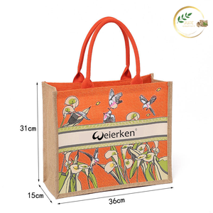 Large Capacity Jute Picnic Tote <b>Bag</b> for Grocery Beach and Outdoor Activities - Product Image 2