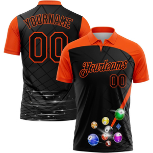 Polo Personalizado para Hombre con Diseño de Bola 8 y Nombre y Número del Equipo para Equipos de Snooker, Billar y Pool, Ropa Casual Transpirable - Product Image 3