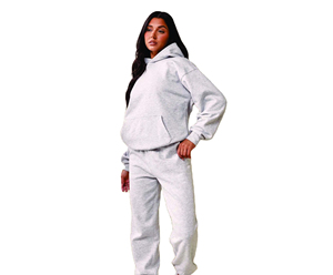 Survêtement réversible en molleton de coton pour femme, grande taille, à capuche, uni, avec logo personnalisé, idéal pour l'hiver et le sport – Vente en gros de haute qualité - Product Image 1