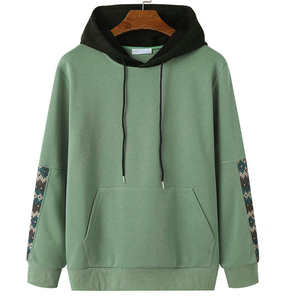 เสื้อฮู้ดแฟชั่นผู้ชายสำหรับฤดูหนาว ผ้าฟลีซโพลีเอสเตอร์/คอตตอน สีพื้น ปักโลโก้ได้ตามต้องการ สวมใส่สบาย สไตล์สตรีทแวร์ คุณภาพสูง - Product Image 1