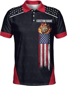 Camisetas de Dardos con Estampado por Sublimación Personalizado, 100% Poliéster, Transpirables, de Secado Rápido, Unisex, para Equipos de Dardos, con Logotipo OEM - Product Image 2