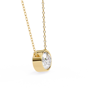 Collar con Colgante de Diamante Cultivado en Laboratorio con Corte Ovalado, Oro Rosa de 14K, Joyería Fina Minimalista para Uso Diario - Product Image 6