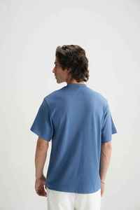 Men's O-Neck T-Shirt Plain Polyester Jersey Long Sleeve Custom <b>Logo</b> Casual Summer Tee Shirts Knitted Heavyweight Loose Fit 320g - Product Image 2