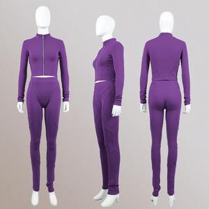 Conjunto Deportivo de Dos Piezas para Mujer, Chaqueta Corta y Pantalones para Correr, Conjuntos Deportivos con Cierre, Tallas Grandes, Trajes Deportivos Personalizados para Mujer - Product Image 6