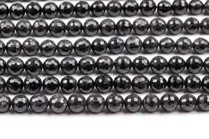 ลูกปัดพลอยไพลินธรรมชาติแท้ สีดำ ทรงกลมเหลี่ยมเล็ก สำหรับทำเครื่องประดับ สร้อยข้อมือ DIY - Product Image 4