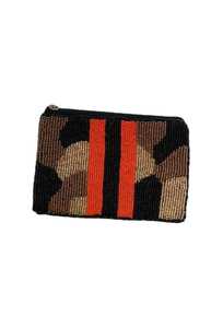 Pochette porte-monnaie patriotique à bordure étoilée USA, ornée de perles et de perles de rocaille, blanche, bleue et rouge, avec fermeture éclair, vente directe usine - Product Image 3