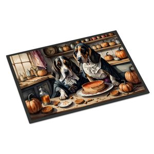 Basset Hound Fall Cuisine Citrouilles Paillasson 24H X 36W Intérieur Extérieur Antidérapant Lavable Low Pile Tapis pour Porte d'Entrée - Product Image 1