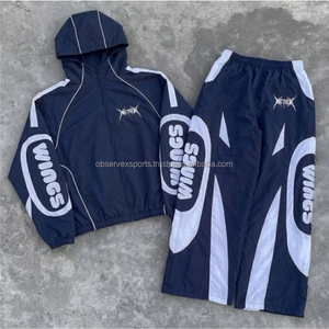 Conjunto Cortavientos Personalizado de Fabricante, Chaqueta con Cremallera y Bordado, Conjunto Deportivo, Pantalón de Nylon, Conjunto Cortavientos - Product Image 3