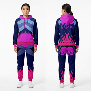 <b>Yellow</b> Black Hooded Winter Printed Front Logo <b>Tracksuit</b> 2 Piece Jogger Set Zipper Fly Fleece Sportswear Streetwear - Product Image 4