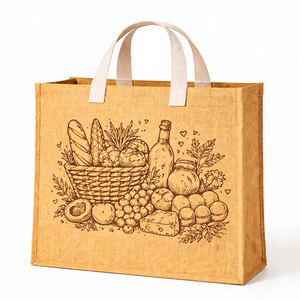 Eco Friendly Jute Beach Tote Bag Printed Grocery Design Reusable Tote Natural Fiber Custom Logo Wholesale - Product Image 1