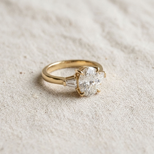 แหวนหมั้นเพชรทรงรีทองคำแท้ 14K เพชรเพาะเลี้ยงสำหรับผู้หญิง แหวนแต่งงานและเครื่องประดับของขวัญสุดคลาสสิก - Product Image 4