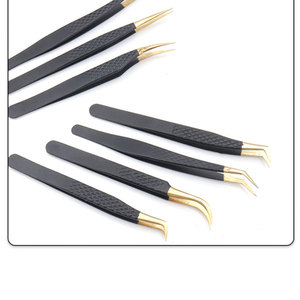 Pinzas de 90 grados para extensión de pestañas, de sujeción fuerte, delgadas, rectas, con volumen, para venta al por mayor, portátiles, proveedor a granel de pinzas para pestañas - Product Image 3