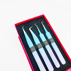 Juego de Pinzas Profesionales para Pestañas, 4 Piezas, Punta Suave de Precisión, Diseño Degradado, Empaque en Caja, Agarre Ergonómico Antideslizante - Product Image 3