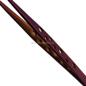 Pince à épiler professionnelle pour extensions de cils, droite, à pointe fine, pour une préhension et un isolation précisés, pince à épiler pour cils volumineux - Product Image 2