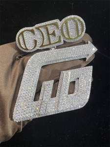 Pendentif Hip Hop Iced personnalisé avec logo et nom en argent sterling 925 et moissanite VVS, certifié luxe, idéal pour cadeaux - Product Image 3